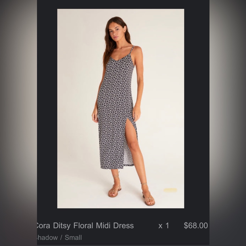 Zsupply floral ditsy midi knit dress